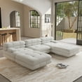 thumbnail image 3 of Sodrens Modular Sectional Sofa,U-Shaped Sofa Minimalist Sofa Deep Seat Couch,3-Seat Sofa with Two Ottomans for Living Room and Apartment,Beige, 3 of 6