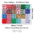 thumbnail image 3 of Halloween Polymer Clay Bead Craft Kit - 1480 Pcs DIY Jewelry Making Set with 10mm/6mm Clay Beads, Transparent Letter Beads & 5m Elastic String, 24-Grid Storage Box for Necklace, Bracelet, Keychain &, 3 of 6