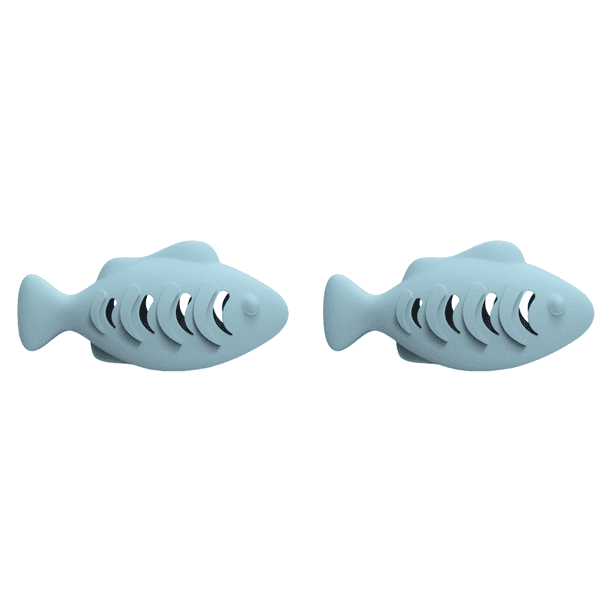 Toy Gato en Forma Pescado Trata Interactiva para Dispensar Suministros Juguete () Azul