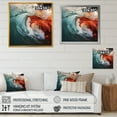 thumbnail image 4 of Designart "Emerald And Crimson Wave Vibrant Amazement II" Coastal Floater Framed Wall Art Living Room, 4 of 5