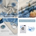thumbnail image 2 of Fsddascl Blue Pumpkin Fall Blackout Curtains for Bedroom/Living Room, Thermal Insulated Kitchen Curtains, Thanksgiving Floral Botanical Beige Grommet Darkening Window Treatment Drapes 42"x63"x2, 2 of 6