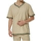 thumbnail image 1 of Camisas de Manga Corta de los Hombres Estilo Étnico Impreso Hendidura Cuello en V, Ligero Top Transpirable para la Primavera Y el Verano, 1 of 5