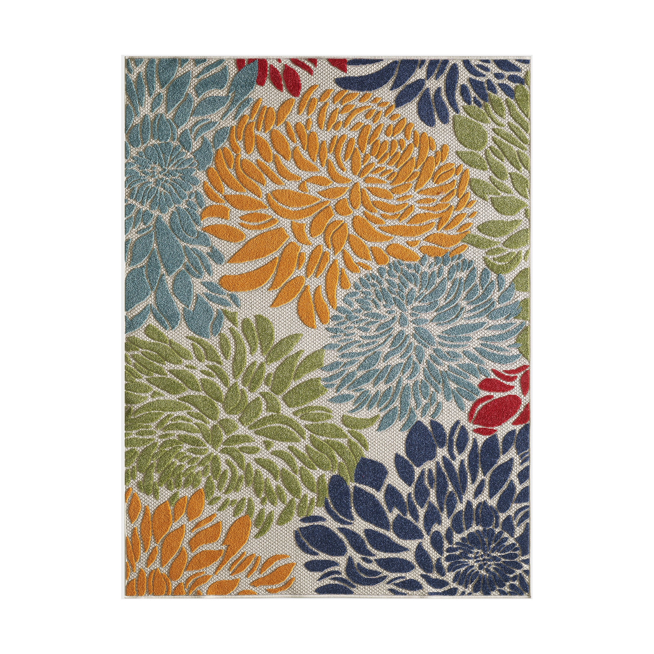Loomaknoti Fontana Eshani 9' x 12' Floral Indoor/Outdoor Area Rug , Cream/Orange