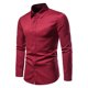 thumbnail image 1 of Camisa formal ajustada informal de color sólido con botones a la moda de manga larga para hombre Pompotops  oipoqjl26072, 1 of 1