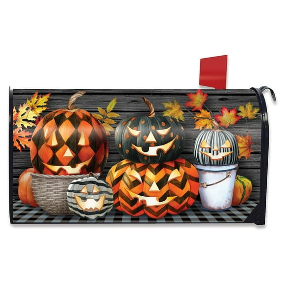 Briarwood Lane Patterned Jack-O-Lanterns Halloween Mailbox Cover