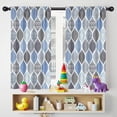 thumbnail image 5 of Blackout Kids Curtains,Blue Geometric Quatrefoil Pattern Childrens Insulated Curtains Set Of 2,Bedroom Essentials,Toddler Room Decor 42x54in(106x137cm), 5 of 5