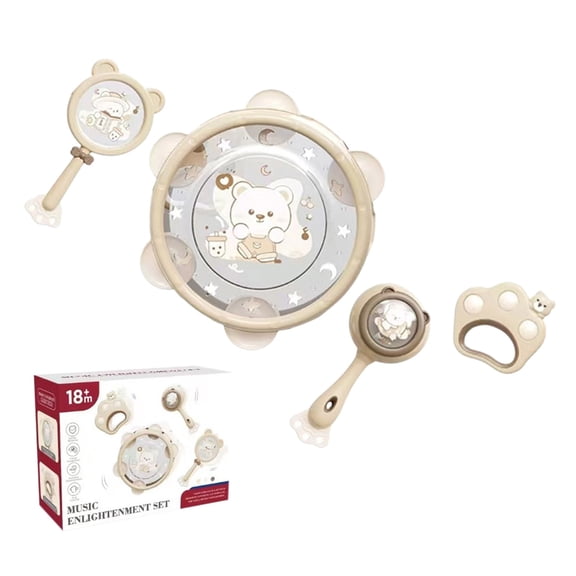 FastXmas Baby Rattles Toys 0-6 Months, Infant Sensory Teething Toys 3-12 Months, Montessori Toys Sensory Rattles & Teethers Newborn Shower Gift Girl