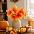 thumbnail image 7 of Artificial Silk Hibiscus Flowers Bouquet Faux Tropical Floral Stems for Living Room Table Vase Centerpiece, 7 of 7