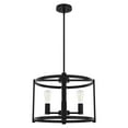 thumbnail image 2 of Hunter - Astwood 4-light Matte Black, Medium Size Chandelier, Dimmable, Caged Style, Drum Shaped, for Bedrooms, Dining, Living Rooms - 19133, 2 of 9
