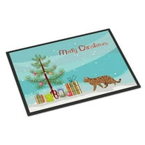 Carolines Treasures CK4731MAT 18 x 27 in. Toyger Cat Merry Christmas Indoor or Outdoor Mat