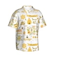thumbnail image 2 of Fotbe Farm Bee Cute Honey Hawaiian Shirt for Men Unisex Summer Beach Casual Short Sleeve Cotton Linen Button Down Shirts-XX-Large, 2 of 9