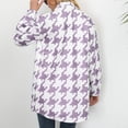 thumbnail image 4 of Puntoco, top de solapa para mujer, manga larga, patrón de mil pájaros, abrigo de lana estampado, abrigo/chaqueta informal de manga larga sin capucha Puntoco Puntoco-1408, 4 of 8