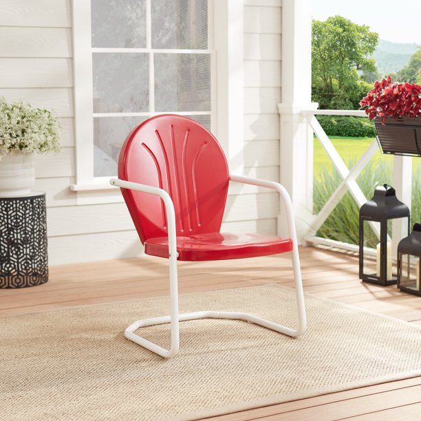 Mainstays Retro Red Outdoor Steel Chair