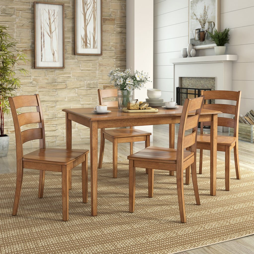 Lexington 5Piece Dining Set with 48" Dining Table and 4 Ladder Back
