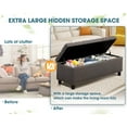 thumbnail image 3 of Grepatio 51" Ottoman Storage Benches, 30 Gallons End of Bed Storage , Large Rectangular Storage Ottoman, Button-Tufted Ottoman with Storage for Living Room Bedroom, Foot of Bed (Gray), 3 of 7