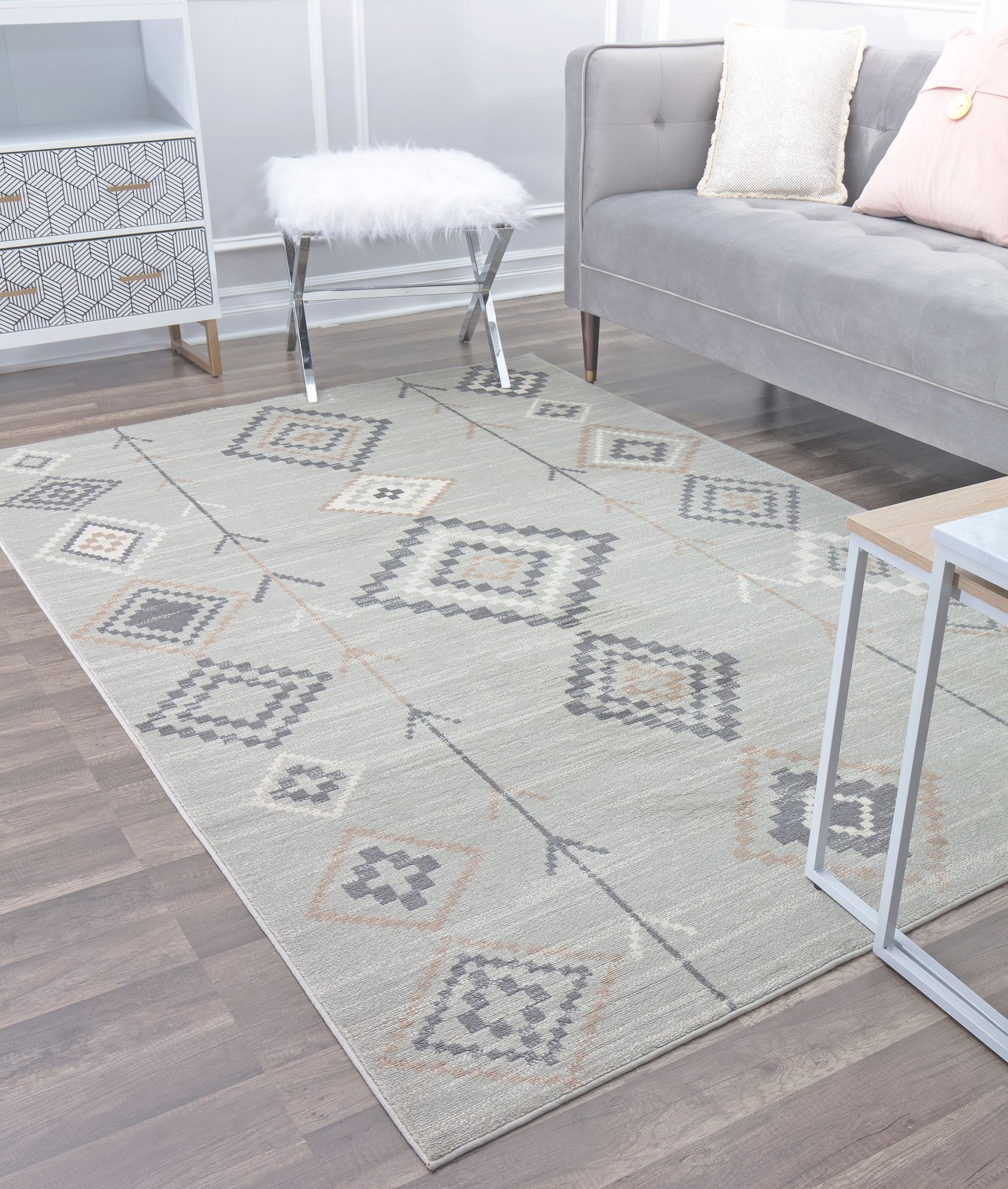 Soleil BR15J Native Fog Tribal Moroccan gray Area Rug, 8'9"x12'