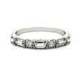 thumbnail image 4 of Charles & Colvard 14K White Gold Moissanite 4x2mm Step Baguette Milgrain Wedding Band-Size 8 0.47cttw DEW, 4 of 8