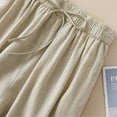 thumbnail image 3 of Hvyesh Womens Linen Wide Leg Pants Casual Loose Drawstring High Waist Beach Palazzo Harem Pants with Pockets, 3 of 3