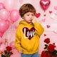 thumbnail image 5 of Sudadera con capucha y estampado de corazón de San Valentín, sudadera de manga larga para niños y niñas, chaqueta para niñas de talla mediana y grande., 5 of 7