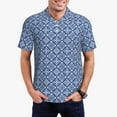 thumbnail image 5 of Wukai Stylized Flowers Vintage Boho Men’s Polo Shirts,Quick-Dry Athletic Shirt,Classic Fit Shirts-, 5 of 8