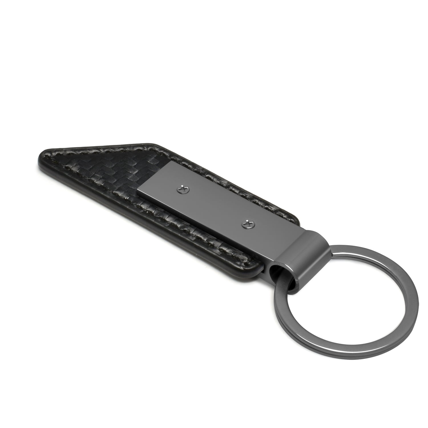 iPick Image for Chevrolet Camaro Black Chrome Metal Plate Carbon Fiber Texture PU Leather Key Chain, Official Licensed