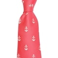 thumbnail image 2 of SummerTies Anchor Necktie - White on Red, Printed Silk, Standard Length, 2 of 2