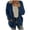 Blue, variant on FRSASU Women'S Plus Size Coat ,Long Sleeve Button Solid Pocket Cardigan Tops Blouse Plush Coat