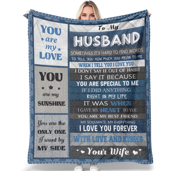 Tiruiarec Birthday Gifts for Husband from Wife, Anniversary Wedding Gifts for Men, Christmas Fathers Valentines Day Birthday Gift Ideas for Husband, to My Man Blanket 50"x40"