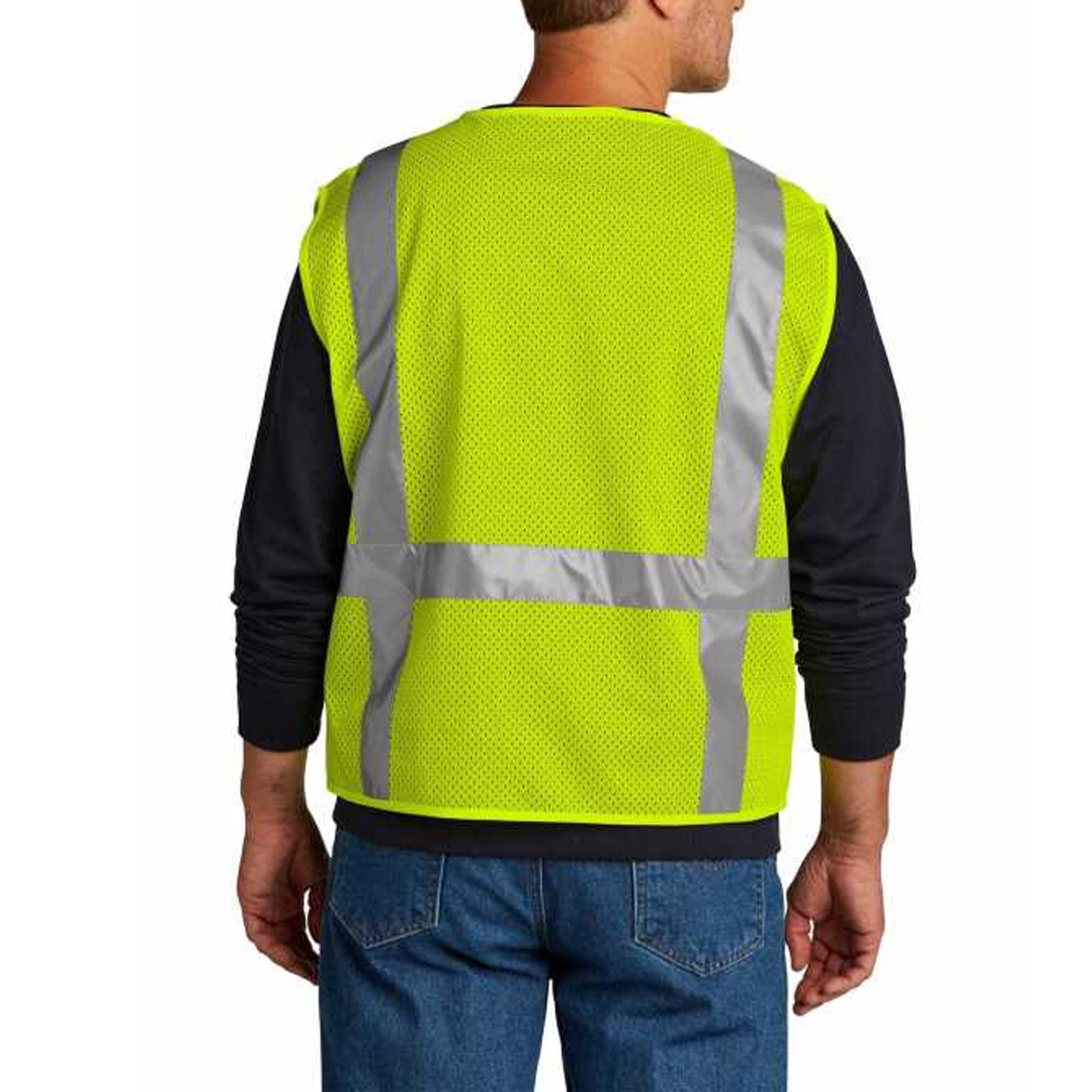 Kishigo - High Visibility Reflective Safety Vest Lime Color, Hook and Loop Closure, Single Pocket, Size: L, Pack-6