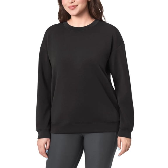 Mondetta Women's Long Sleeve Active Cozy Crewneck (Black, XS)