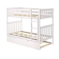 thumbnail image 3 of Plank+Beam Solid Wood Twin over Twin Bunk Bed with Storage Trundle for Adults/Kids, White, 3 of 10