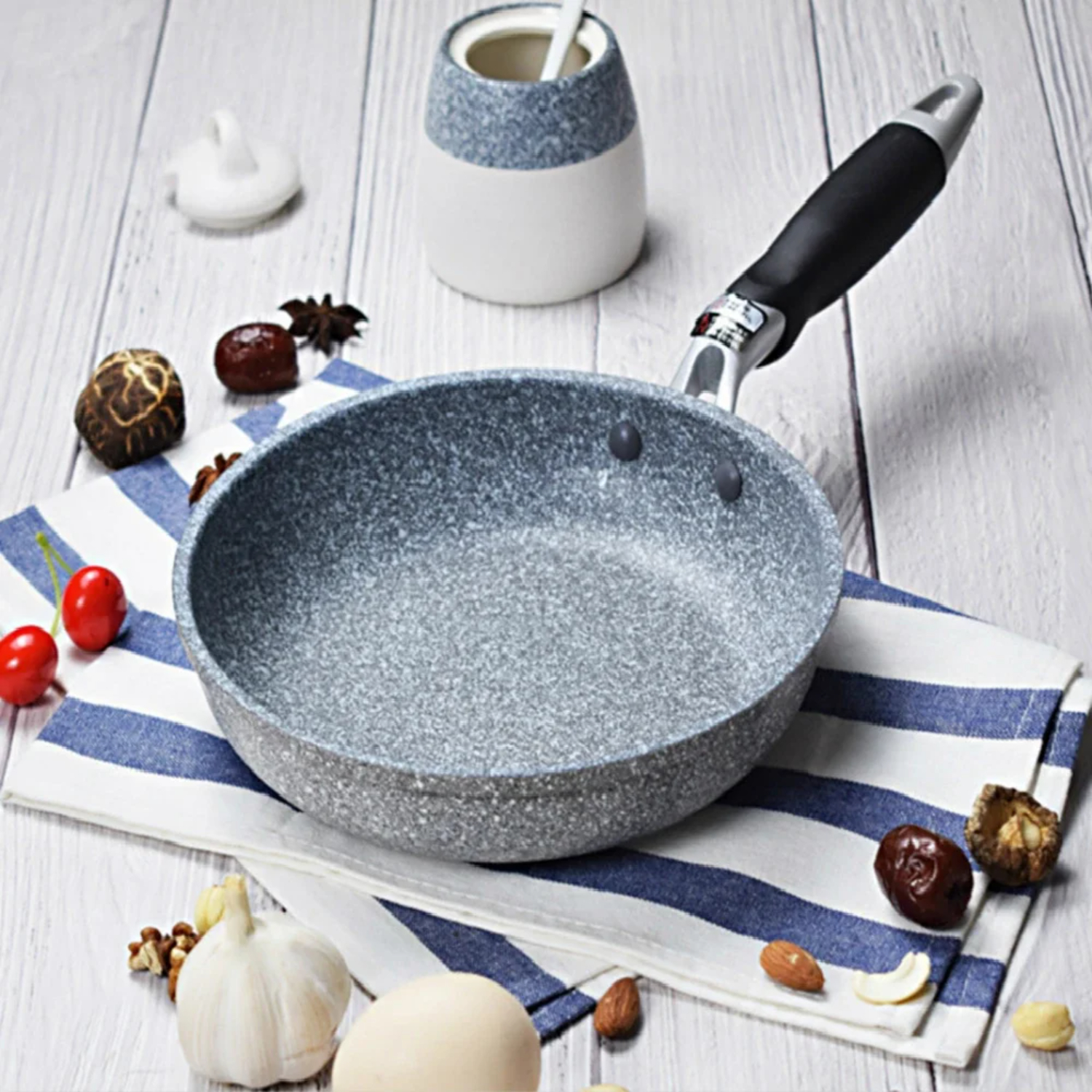 LOPNGLG Kitchen Set Non-stick Cauldron Induction Cooker Frying Wok Skillet Egg Pancake Gas Stove Pan 20/24/26/28cm Cookware Tool Set for Cooking