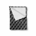 thumbnail image 2 of Dark Grey Soft Flannel Fleece Blanket, Abstract Monochromatic Pattern with Triangles Checkered Design 3D Effect Modern, Cozy Plush for Indoor and Outdoor Use, 50" x 70", Grey Black, by Ambesonne, 2 of 6