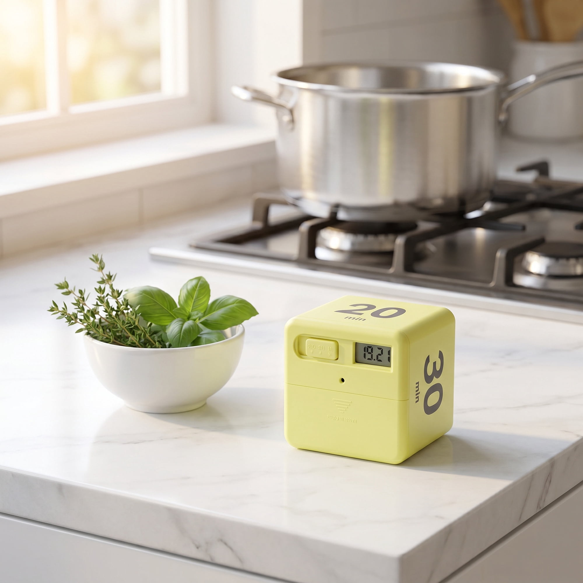 Unique Bargains 60 Minute Kitchen Timer Digital Visual Timer for Students and Adult Yellow