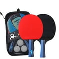 thumbnail image 2 of Table Tennis Racket Kit Professional Table Tennis Training Racket Kit Including 2 Rackets with Long Handles and 3 Table Tennis Balls Excellent Controlling Effect Table Tennis Racket, 2 of 9