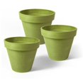thumbnail image 1 of Algreen 18931 4 x 4,25 x 4,25 Po Jardinière à Bandes Rondes&44; Vert - Pack de 3, 1 of 1