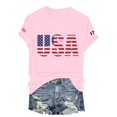 thumbnail image 5 of Duqingm America Shirt USA 250th Anniversary T Shirts for Celebrate 250th Anniversary of America Patriotic Veteran Tee Pink,2XL, 5 of 5