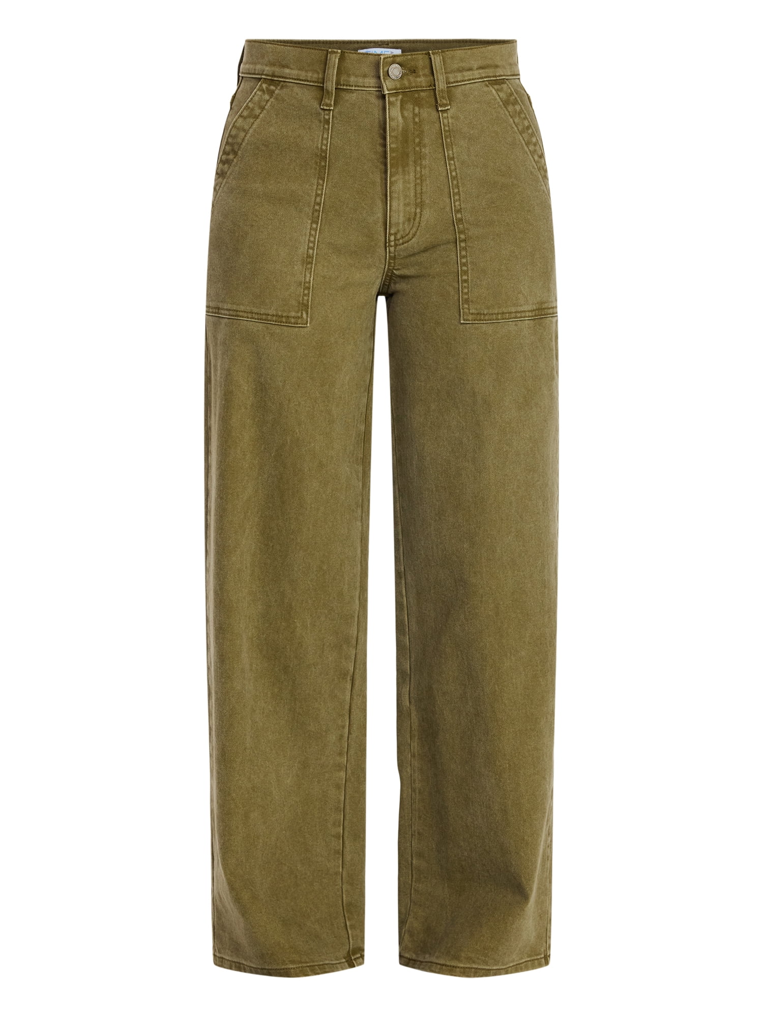 Time and Tru Women's Wide Leg Utility Trousers, 31" Inseam, Sizes 0-20