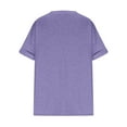 thumbnail image 5 of Purple Women's Short Sleeve T-shirt, Ladies Casual Top V Neck Fashion Solid Color Short Sleeve Loose T Shirt,Women's Short sleeve T-shirt XXL, 5 of 6
