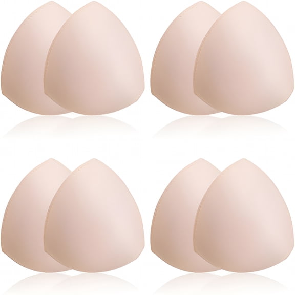 TELOLY 4 Pairs Triangle Bra Insert Pads Removable Bra Pads Breathable Bra Cups Inserts Enhancers for Sports Yoga Swimwear Bikini