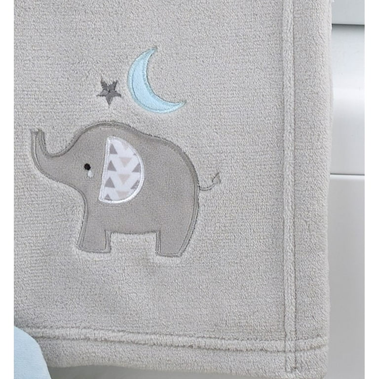 Little Love by NoJo Elephant Stroll Appliqued Super Soft Gray Baby Blanket Unisex Infant Walmart