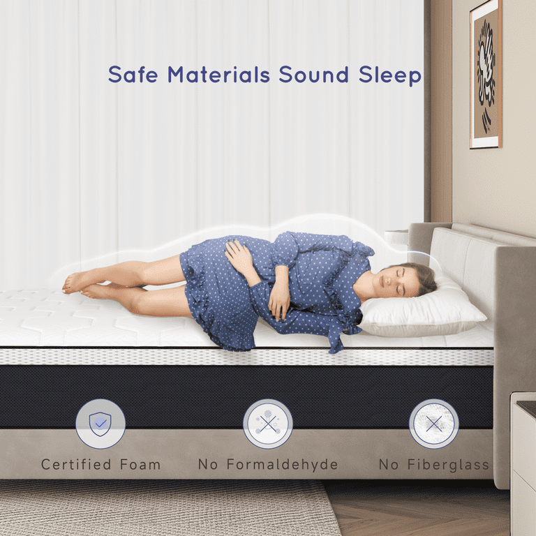 Z hom Hybrid Queen Mattress 12 Inch Queen Size Spring Gel Memory Foam Mattress in a Box Medium Firm Coil Innerspring Mattress for Adjustable Bed