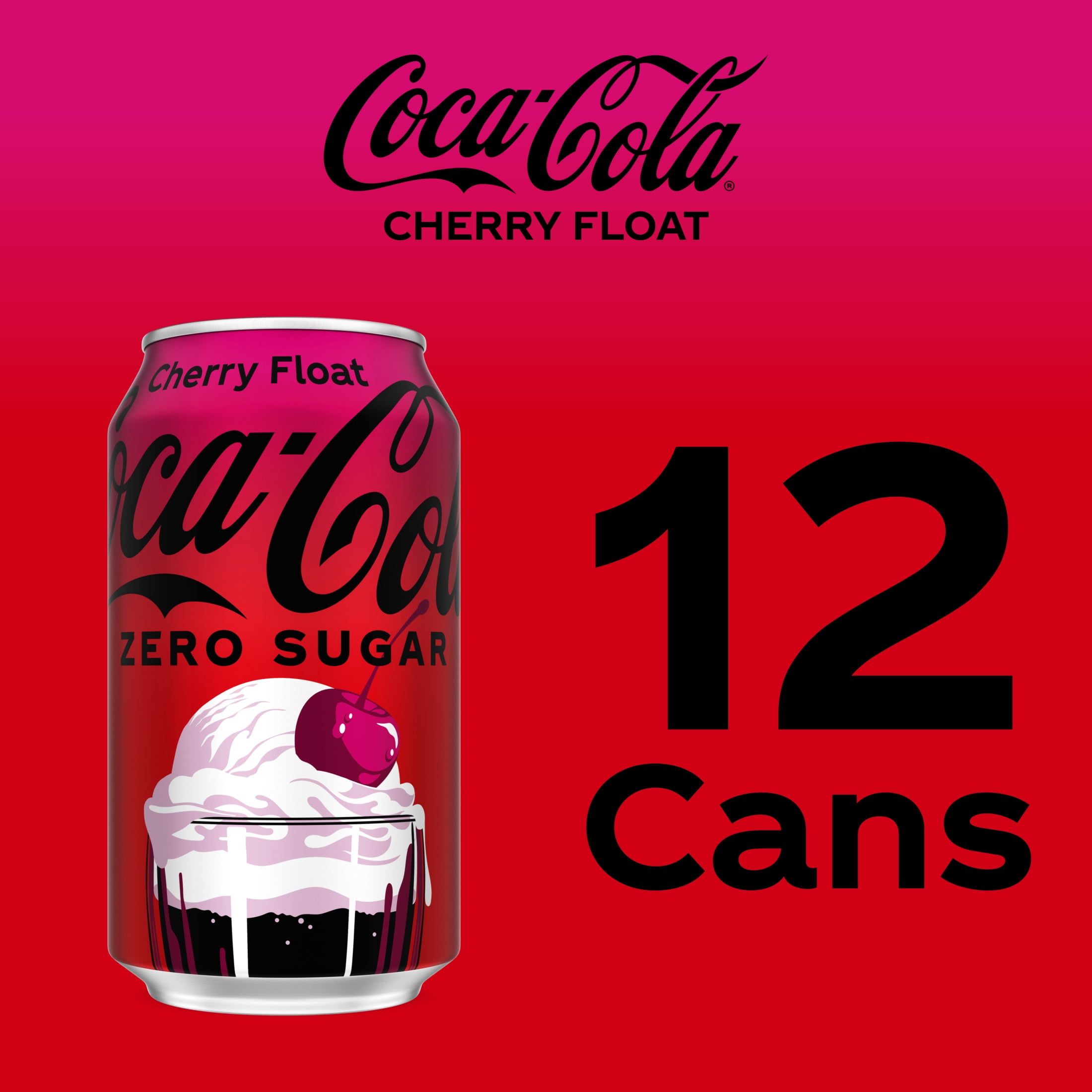 Coca-Cola Zero Sugar Cherry Float Soda Pop Fridge Pack Cans, 12 fl oz, 12 Pack
