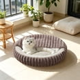 thumbnail image 4 of Round Plush Pet Bed for Dogs and Cats, Semi Enclosed Warm Sleeping Nest, Machine Washable Soft Cotton, 4 of 6