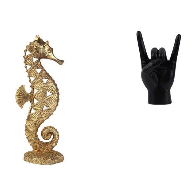 Figura de resina de mesa, adorno dorado para oficina, dormitorio, sala de estar, chimenea, artesanía con gestos de mano de roca, escultura creativa de