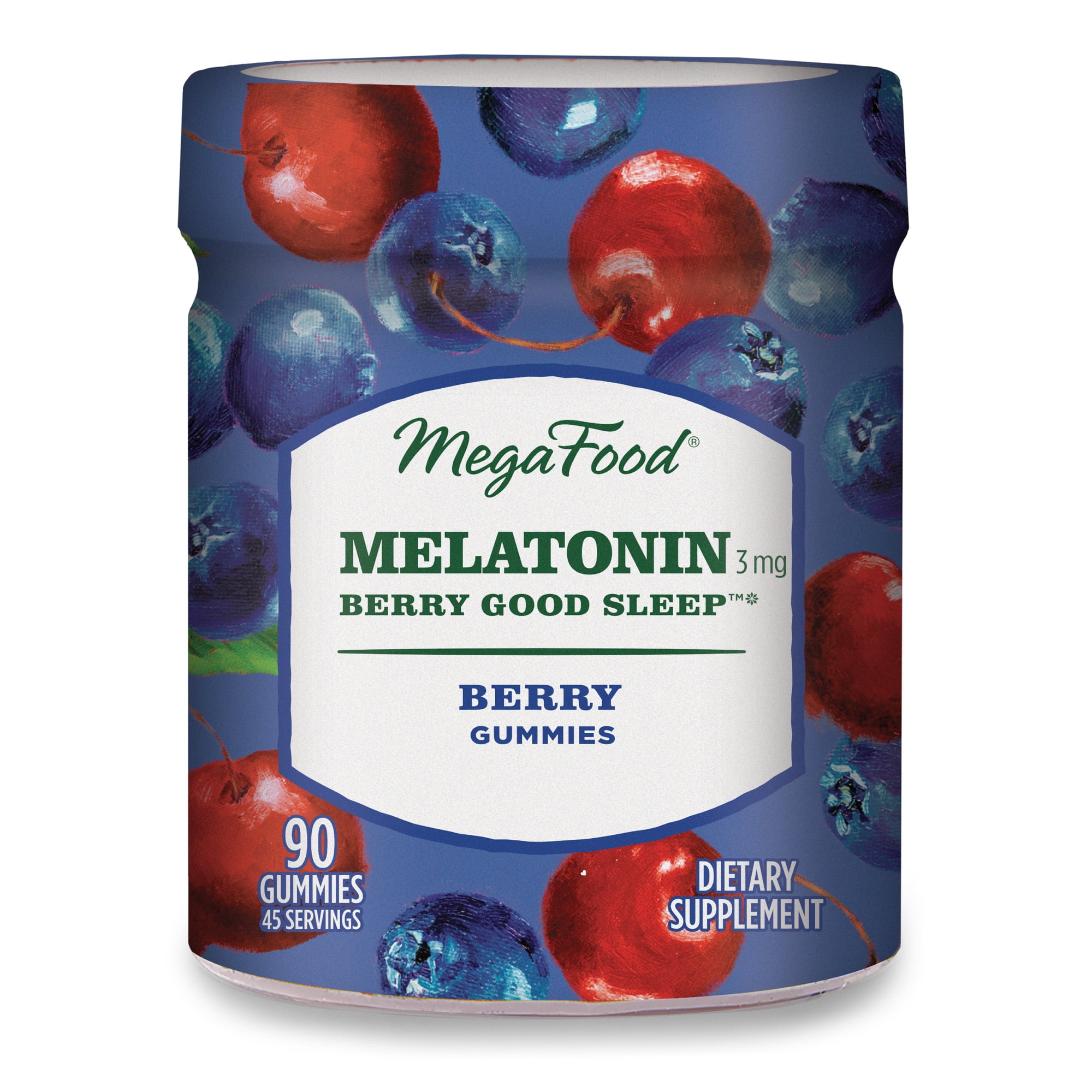 MegaFood, Melatonin Berry Good Sleep Gummies, Soft Chew Supplement to