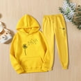 thumbnail image 2 of BLOCLOALO 2 Piece Lounge Set Long Sleeve Pullover Hoodie Sweatshirts Sweatsuit Set Oversized Sweatshirt Jogger Sweatpants and Sweatshirt Set Plus Size Workout Sets Classy Lounge Sets Yellow S, 2 of 3
