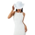 thumbnail image 2 of Sunloudy Sombrero de vaquera rosa con boa de plumas ? Sombrero de vaquero de tamaño adulto con plumas para despedida de soltera, fiesta de disfraces, juego para mujeres Sunloudy  Annecy, 2 of 6