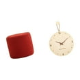 thumbnail image 6 of Dualoai Minimalist Ottoman Footstool Bench with Decorative Wood Wall Clock Modern Nordic Cylinder Stool and Hanging Ornament for Office Bedroom Nursery Apartment, 6 of 7