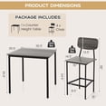 thumbnail image 6 of QinZhisheng E-commerce 5-Piece Counter Height Dining Table Set, Industrial Kitchen Table and Chairs for 4, Space-Saving Dinette Set with Bar Stools for Dining Room, Pub, Restaurant (Grey Oak), 6 of 8